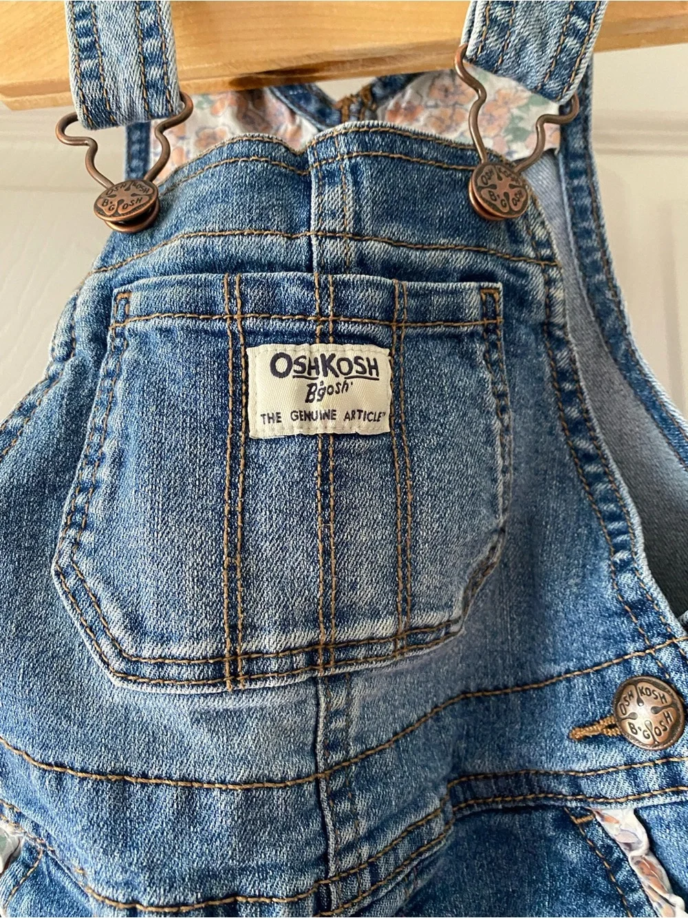 Oshkosh Vestback Overalls Floral Ruffles Size 2T